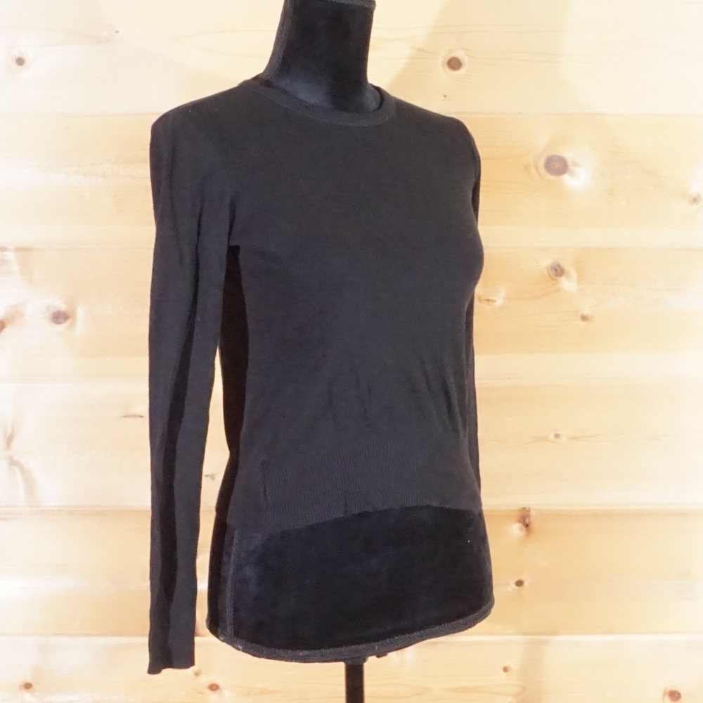 Zara W&B Black Pullover Slim Fit Sweater Size S
